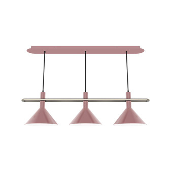 Raceway Three Light Linear Pendant in Mauve w/Brushed Nickel (518|CHR4222096)