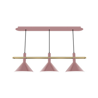 Raceway Three Light Linear Pendant in Mauve w/Brushed Brass (518|CHR4222091)