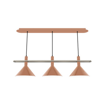 Raceway Three Light Linear Pendant in Terracotta w/Brushed Nickel (518|CHR4221996)