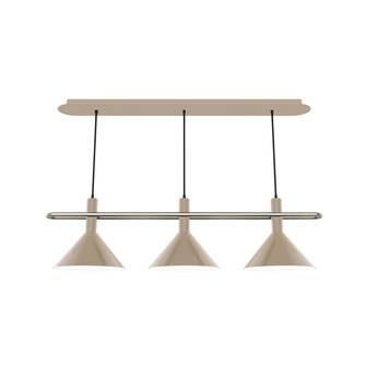 Raceway Three Light Linear Pendant in Clay w/Brushed Nickel (518|CHR4221896)