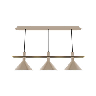 Raceway Three Light Linear Pendant in Clay w/Brushed Brass (518|CHR4221891)