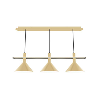 Raceway Three Light Linear Pendant in Ivory w/Brushed Nickel (518|CHR4221796)