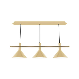 Raceway Three Light Linear Pendant in Ivory w/Brushed Brass (518|CHR4221791)