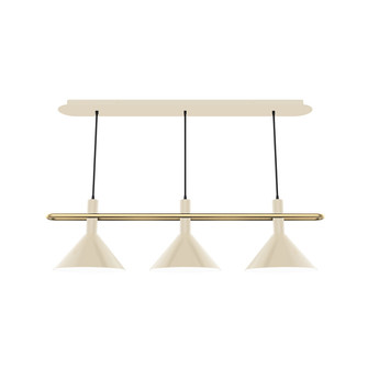 Raceway Three Light Linear Pendant in Cream w/Brushed Brass (518|CHR4221691)