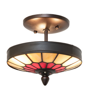 Vincent Three Light Semi-Flushmount in Craftsman Brown Mahogany Bronze (57|270315)