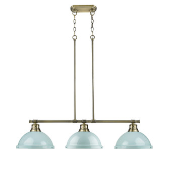 Duncan Three Light Linear Pendant in Aged Brass (62|36023LPABSF)