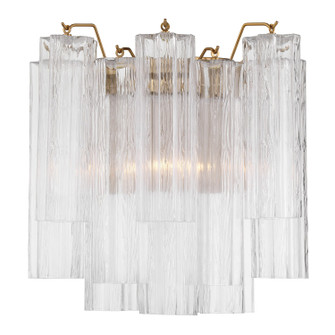 Addis Two Light Wall Sconce in Aged Brass (60|ADD303AGCL)