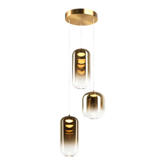Refrax Three Light Pendant in Aged Gold Brass (423|C37403AGAG)