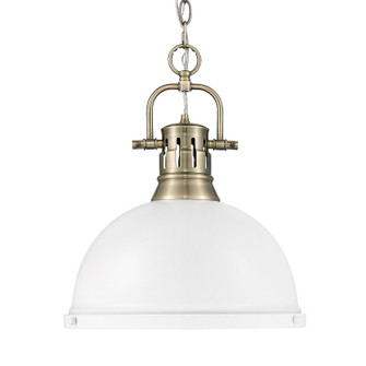 Duncan One Light Pendant in Aged Brass (62|3602LABWHT)