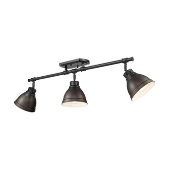 Duncan Three Light Semi-Flush Mount in Matte Black (62|36023SFBLKRBZ)