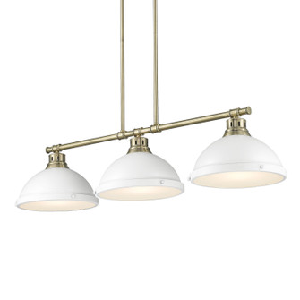 Duncan Three Light Linear Pendant in Aged Brass (62|36023LPABWHT)