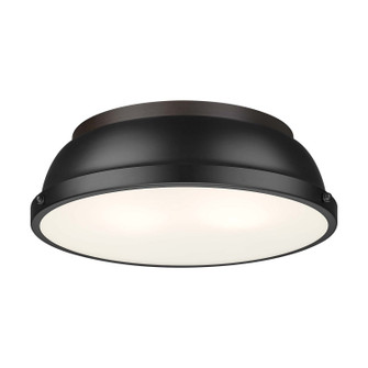 Duncan Two Light Flush Mount in Rubbed Bronze (62|360214RBZBLK)