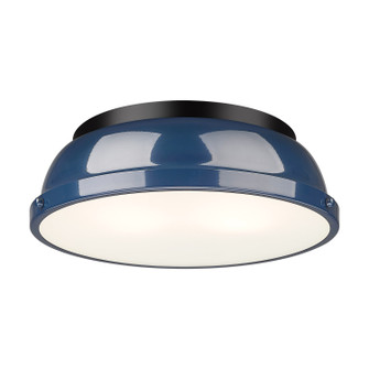 Duncan Two Light Flush Mount in Matte Black (62|360214BLKNVY)