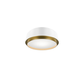Salvo LED Flush Mount in White/Aged Brass (34|FM2051235WTAB)