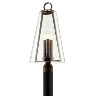 Adamson Three Light Post Lantern in French Iron (67|P7405FRN)