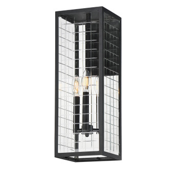 Magnus Three Light Outdoor Wall Sconce in Black (16|30694CLBK)