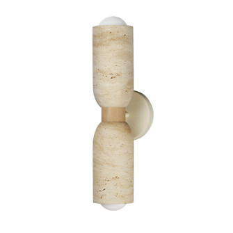 Pompeii Two Light Wall Sconce in Travertine / Oyster (16|10622TVOY)