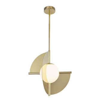 Scorpio LED Pendant in Metallic Brass/Opal Glass (347|PD65116MRBOPUNV)