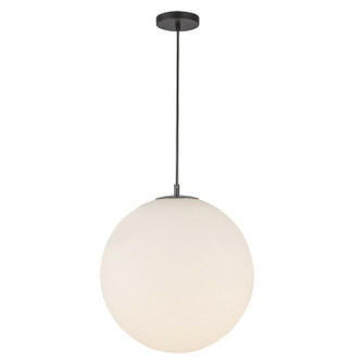 Marco One Light Pendant in Black/Opal Glass (347|PD34616BKOP)