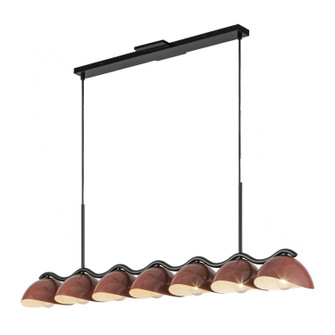 Atlas Seven Light Linear Pendant in Black/Burgundy (347|LP57642BKBGD)