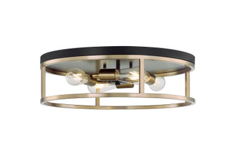 Four Light Flush-Mount in Matte Black Canopy w/ Brass (102|NSH4487MBBR)