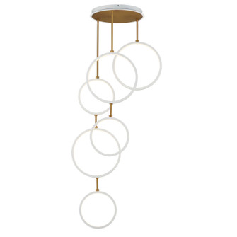 Hoopla LED Pendant in White/Gold (86|E24325WTGLD)
