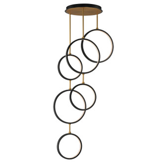 Hoopla LED Pendant in Black / Gold (86|E24325BKGLD)