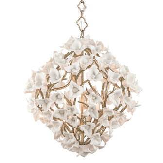 Lily Six Light Chandelier in Stria Gold Leaf (68|21146SGL)