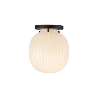 Cherise One Light Semi-Flush Mount in Matte Black/Glossy Ribbed Opal Glass (452|SF579107MBGR)