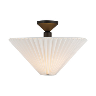 Bridgette One Light Semi-Flush Mount in Matte Black/Folded White (452|SF497016MBFW)