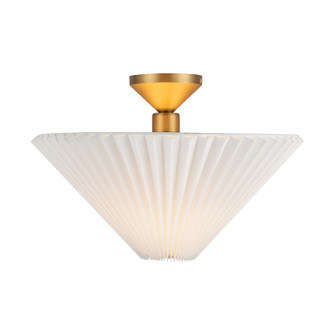 Bridgette One Light Semi-Flush Mount in Brushed Gold/Folded White (452|SF497016BGFW)