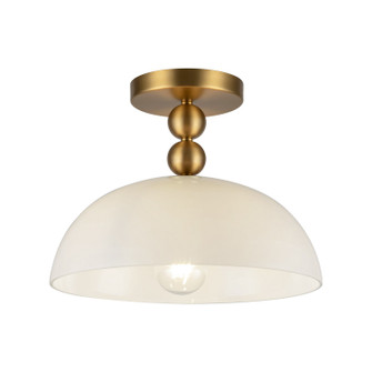 Paisley One Light Semi-Flush Mount in Brushed Gold/Glossy Opal Glass (452|SF459012BGGO)