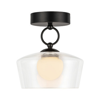 Leota LED Semi Flush Mount in Matte Black/Clear Glass (452|SF443308MBCLUNV)
