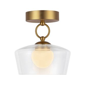 Leota LED Semi Flush Mount in Brushed Gold/Clear Glass (452|SF443308BGCLUNV)