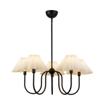 Rosemary Five Light Chandelier in Matte Black/Folded White (452|CH610530MBFW)