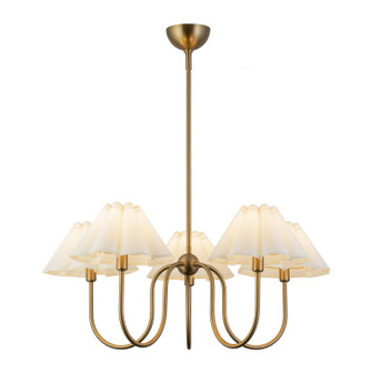 Rosemary Five Light Chandelier in Brushed Gold/Folded White (452|CH610530BGFW)