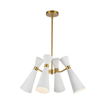 Blake Four Light Chandelier in White/Aged Gold (452|CH574424WHAG)