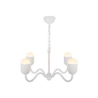 Effie Four Light Chandelier in Antique White/Opal Glass (452|CH558427AWOP)