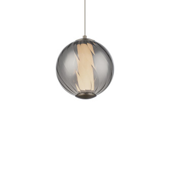 Swirly LED Mini Pendant in Smoke Glass/Aged Brass (281|PD3250730SMAB)