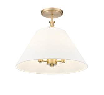 Adorra Three Light Semi-Flush Mount in Vintage Brass (59|16403VB)