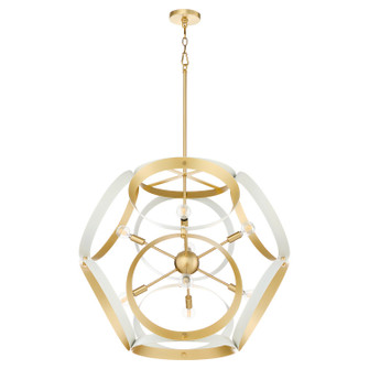 Domain Eight Light Pendant in Studio White|Aged Brass (19|86680880)