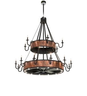 Costello 30 Light Chandel-Air in Costello Black/Vintage Hammered Copper (57|278902)