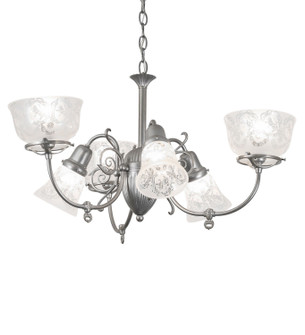Gas & Electric Six Light Chandelier in Light Sandstone (57|276512)