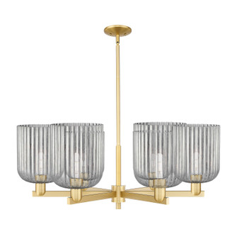 Arcadia Six Light Chandelier in Satin Gold (405|7166CRSGG5598SM)