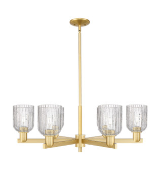 Arcadia Six Light Chandelier in Satin Gold (405|7166CRSGG5595CL)