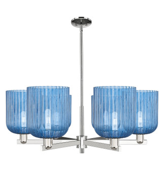 Arcadia Six Light Chandelier in Polished Nickel (405|7166CRPNG5598BL)