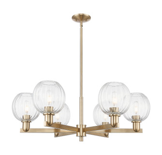 Arcadia Six Light Chandelier in Champagne Bronze (405|7166CRCBG4587CL)