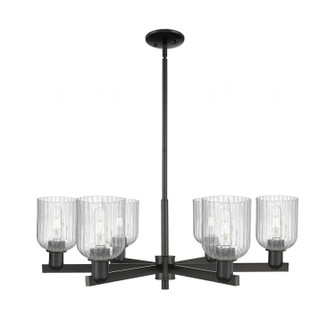 Arcadia Six Light Chandelier in Matte Black (405|7166CRBKG5595SDY)