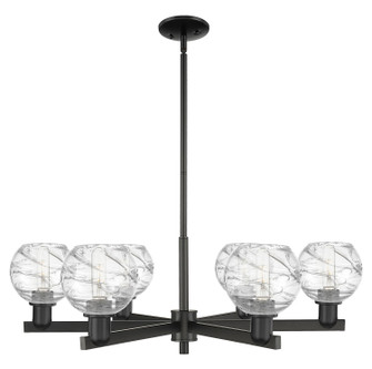 Arcadia Six Light Chandelier in Matte Black (405|7166CRBKG12136CL)