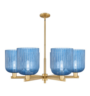 Arcadia Six Light Chandelier in Brushed Brass (405|7166CRBBG5598BL)